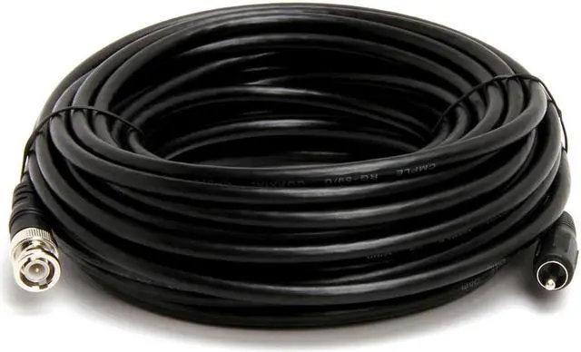 Alt view image 7 of 8 - Cmple RG59U 50 Feet BNC Male to RCA Male, 75 Ohm, Coaxial BNC to RCA Video Cable, Black, (453-N)