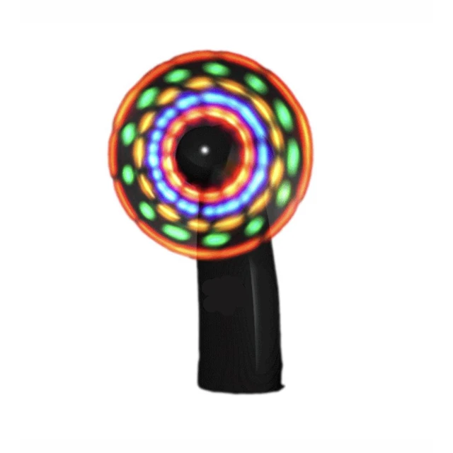 Main image of Portable Light Up Mini Cooling Fan with Black Handle Battery Operated for Hot Weather
