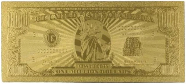 Main image of Miss Lady Liberty 1 Million Dollars Original 24K Gold Plated Bill Collectible Banknotes for Decoration
