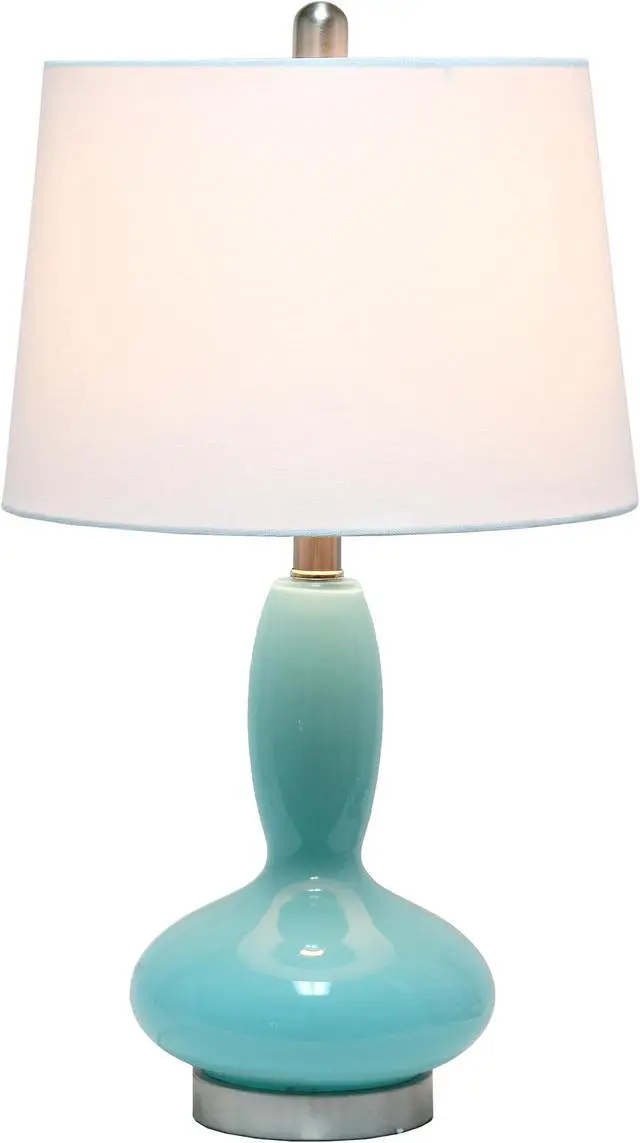 Alt view image 2 of 12 - Lalia Home Glass Dollop Table Lamp with White Fabric Shade, Seafoam