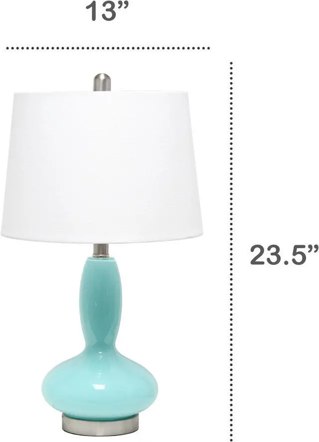 Alt view image 4 of 12 - Lalia Home Glass Dollop Table Lamp with White Fabric Shade, Seafoam