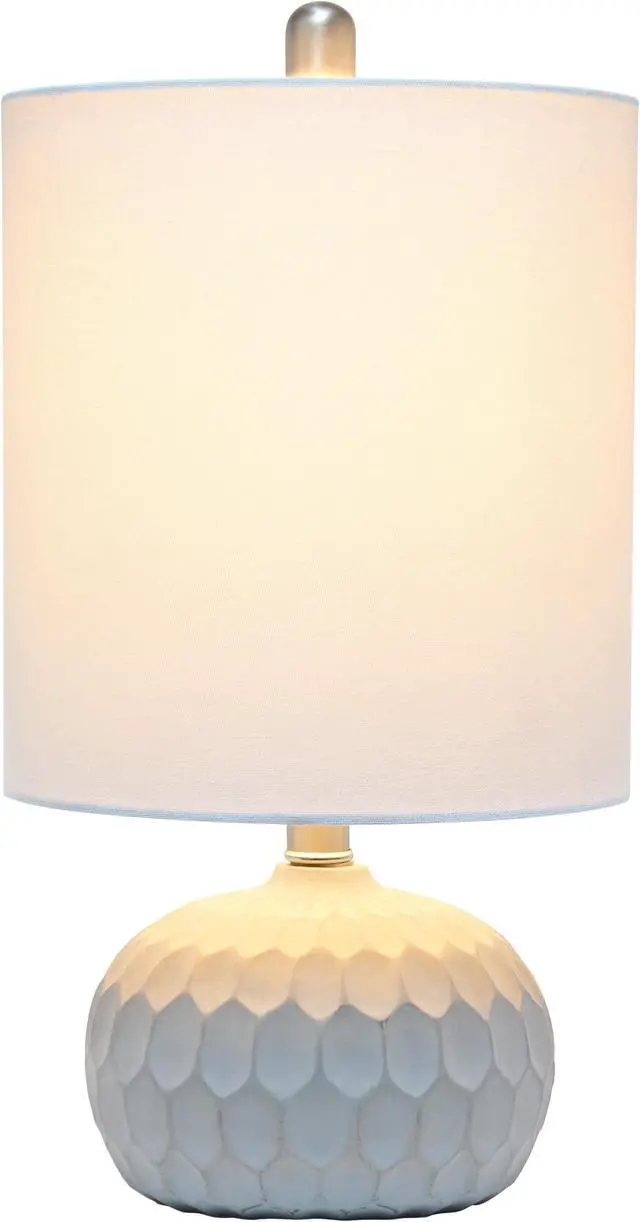 Alt view image 2 of 11 - Lalia Home Concrete Thumbprint Table Lamp with White Fabric Shade