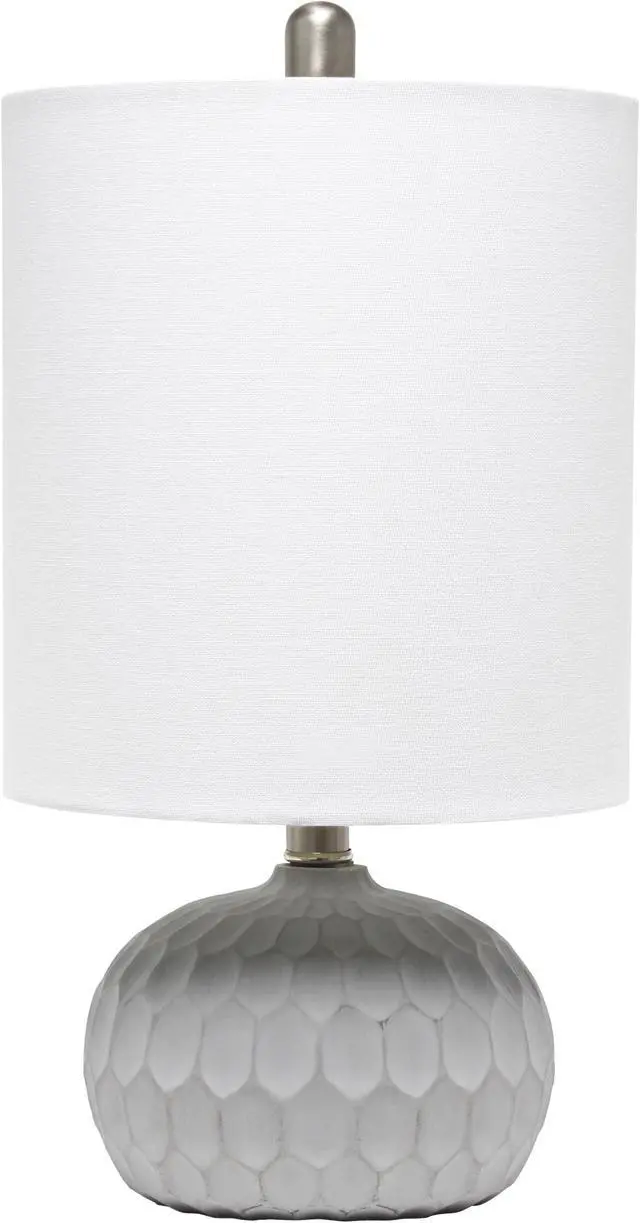 Main image of Lalia Home Concrete Thumbprint Table Lamp with White Fabric Shade