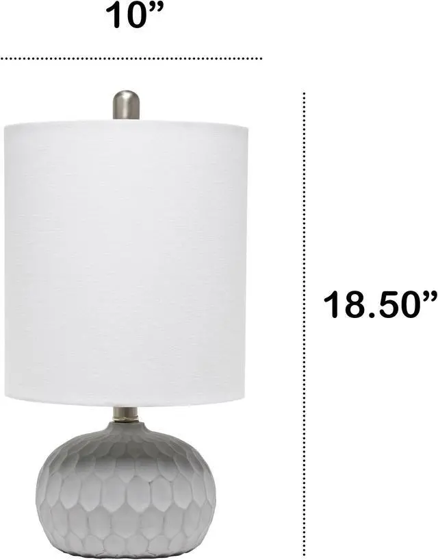 Alt view image 3 of 11 - Lalia Home Concrete Thumbprint Table Lamp with White Fabric Shade