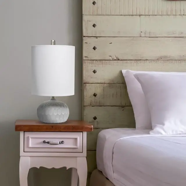 Alt view image 4 of 11 - Lalia Home Concrete Thumbprint Table Lamp with White Fabric Shade
