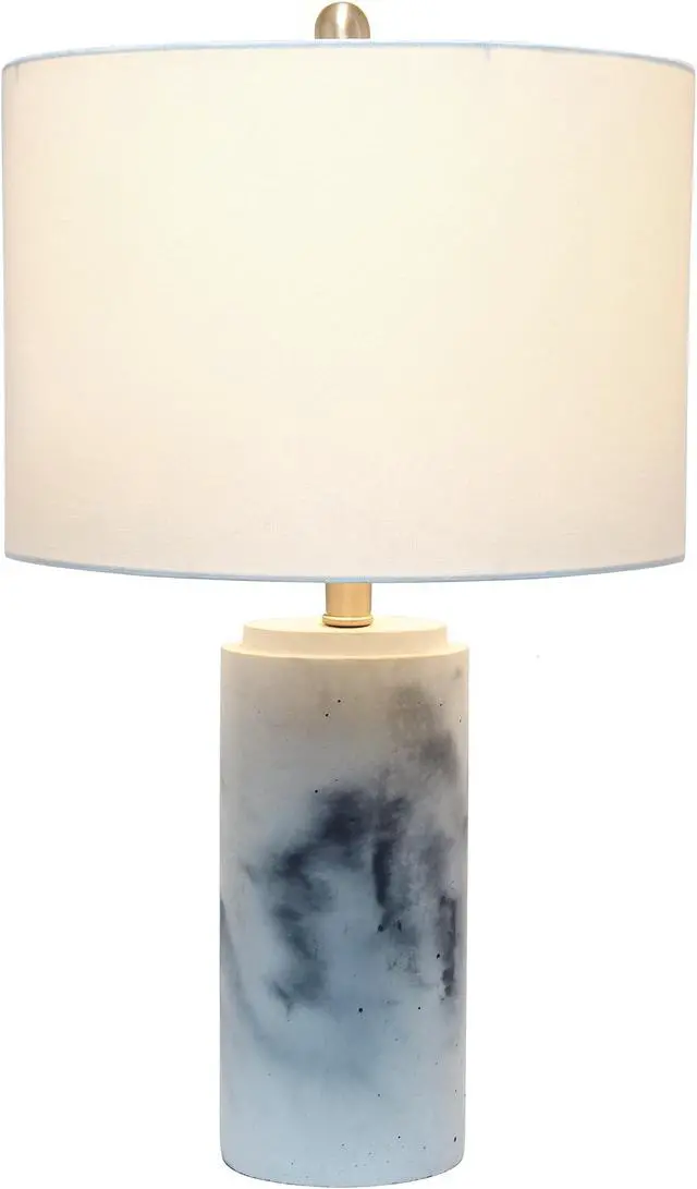 Alt view image 2 of 12 - Lalia Home Marbleized Table Lamp with White Fabric Shade,  White