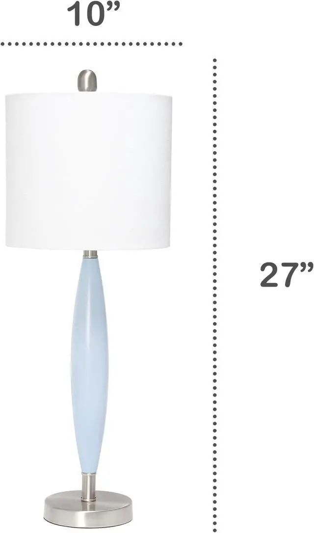 Alt view image 4 of 12 - Lalia Home Stylus Table Lamp with White Fabric Shade, Blue