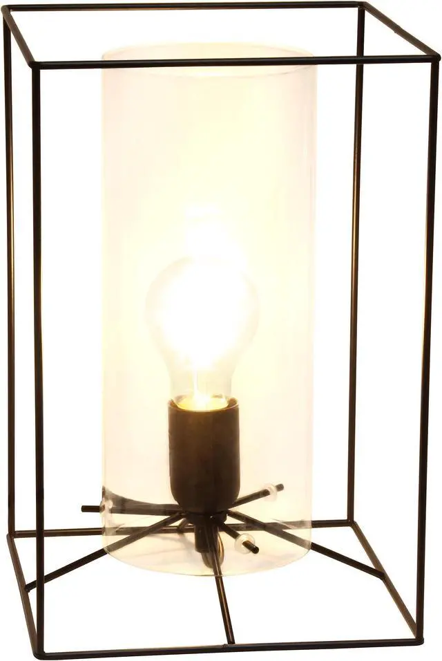 Alt view image 2 of 12 - Lalia Home Black Framed Table Lamp with Clear Cylinder Glass Shade, Large
