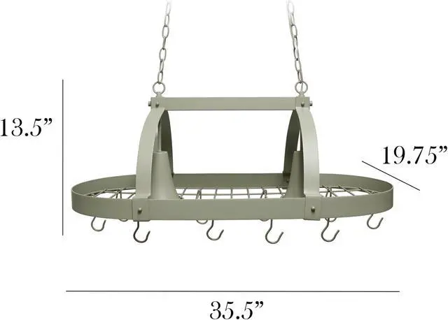 Alt view image 17 of 20 - Elegant Designs Slate Gray 2 Light Kitchen Pot Rack with Downlights