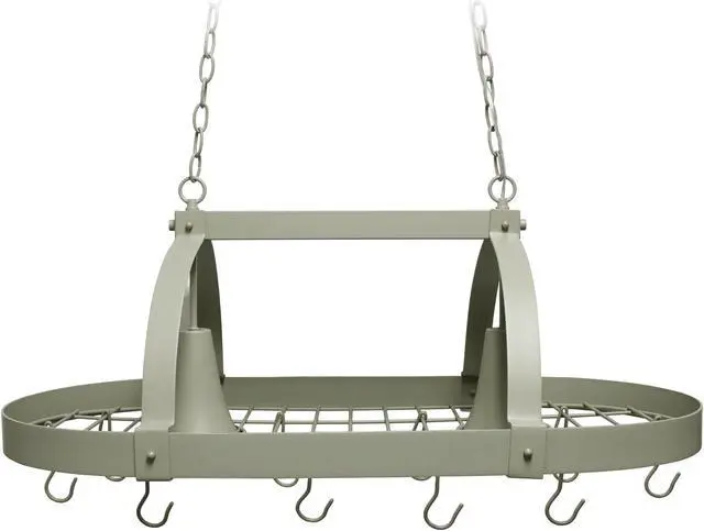 Alt view image 15 of 20 - Elegant Designs Slate Gray 2 Light Kitchen Pot Rack with Downlights