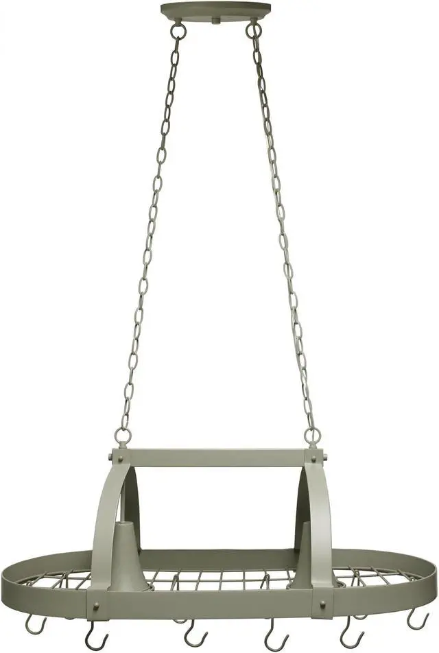 Alt view image 20 of 20 - Elegant Designs Slate Gray 2 Light Kitchen Pot Rack with Downlights
