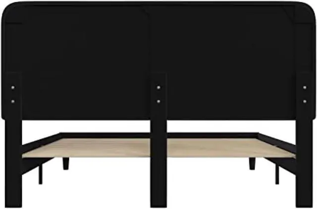 Alt view image 6 of 20 - Addison Charcoal King Fabric Upholstered Platform Bed - Headboard with Rounded Edges - No Box Spring or Foundation Needed
