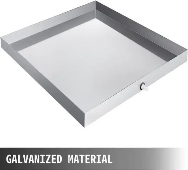 Alt view image 2 of 11 - VEVOR Washing Machine Drip Pan 32 X 30 Galvanized Steel 1.2mm ,w/ Drain Hole