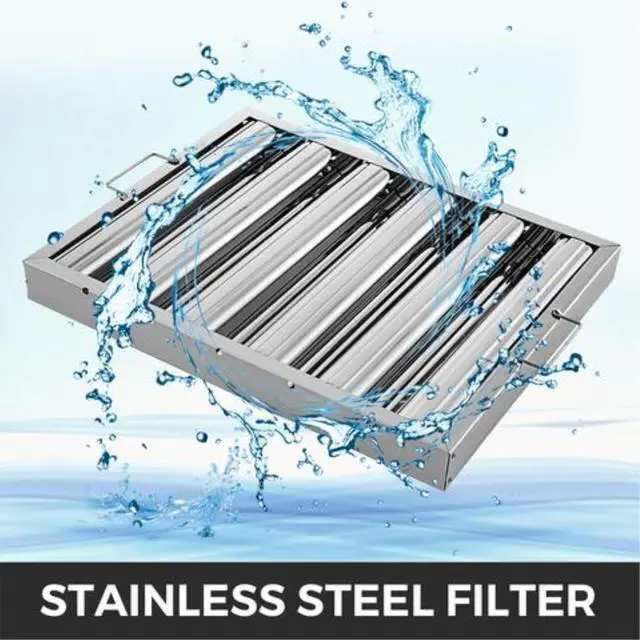 Alt view image 2 of 6 - VEVOR 6 Pack 20"x16" Stainless Steel Hood Grease Exhaust Filter Baffle 5 Slots