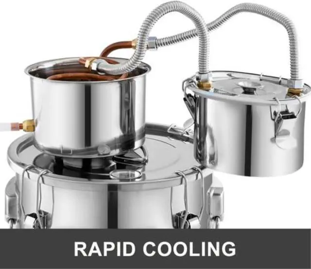 Alt view image 4 of 5 - VEVOR 8Gal Home Use Moonshine Still Brewing Stainless Steel Water Wine Alcohol Double Keg