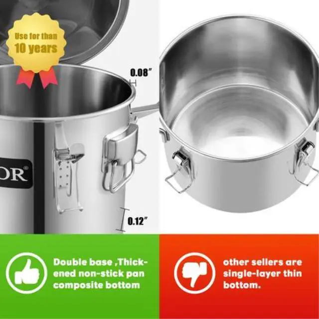 Alt view image 3 of 12 - VEVOR 9.6gal 38l Home Diy Wine Water Distiller Moonshine Still Boiler Kit 2pot