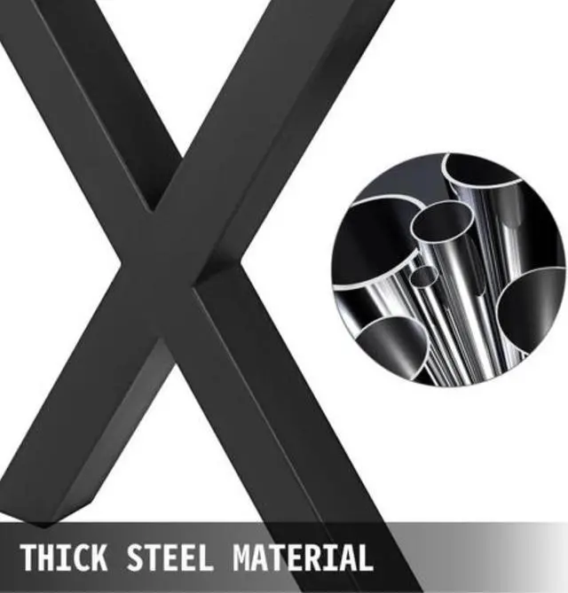 Alt view image 2 of 6 - VEVOR Steel Metal Table Legs 31.1"l X-shape For Dining Table Desk 2pc Heavy Duty