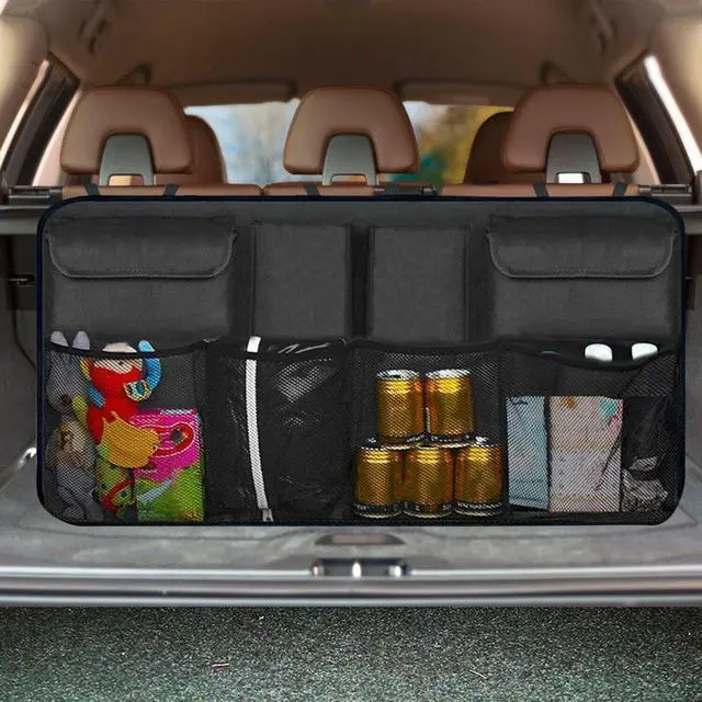 Alt view image 5 of 5 - Car Backseat Trunk Organizer Auto Hanging Back Seat Storage Bag Pocket Adjustable Strap