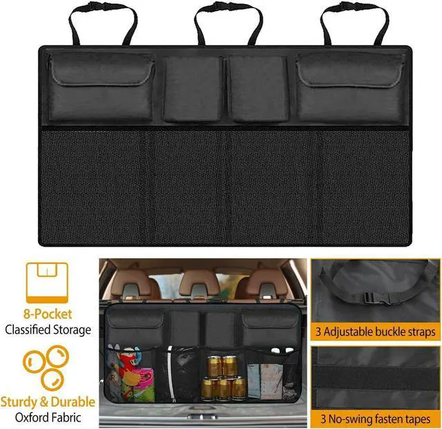 Main image of Car Backseat Trunk Organizer Auto Hanging Back Seat Storage Bag Pocket Adjustable Strap