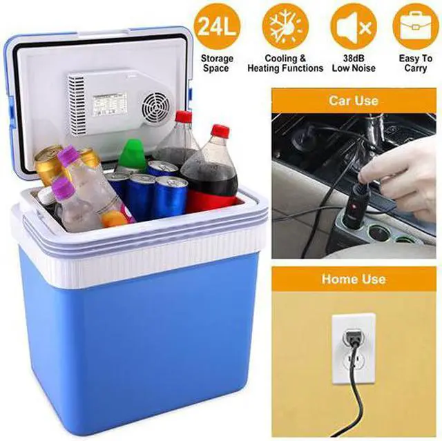 Alt view image 2 of 2 - 24L Portable Car Cooler 12V Car Refrigerator Travel Cooling Warmer Fridge Box Home Use