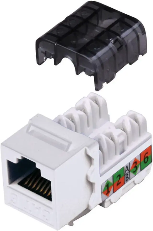 Alt view image 3 of 3 - Vanco Category 6 90 Degree Keystone Inserts - 1 X Rj-45 Female - Gold Plated - White (820426)