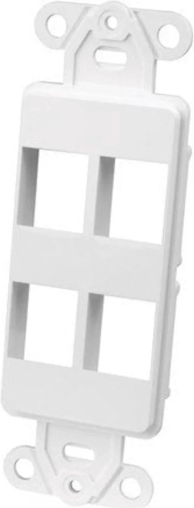 Alt view image 5 of 9 - Vanco 820324 4 Port Multi-Media Wall Plate White Decor Style