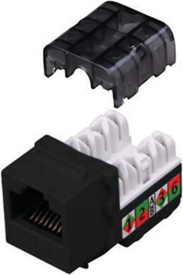 Alt view image 2 of 2 - Vanco 820815 Category 6 90 Degree Keystone Insrt 8 Conductor Bl