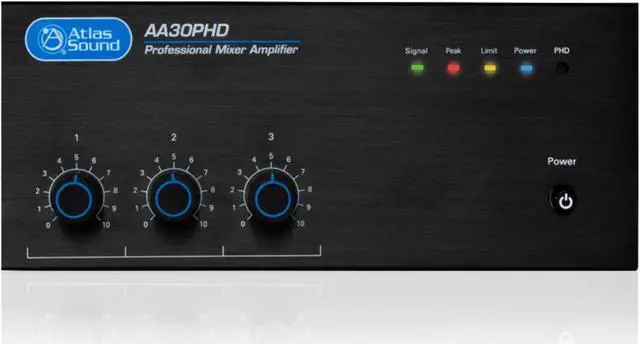 Alt view image 4 of 4 - Atlas Sound - AA30PHD - 30W 3 Input Mixer Amplifier