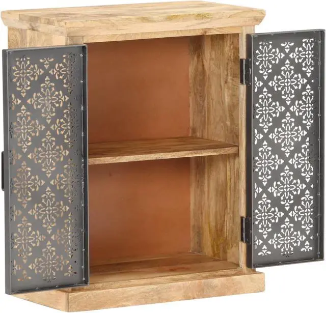 Alt view image 8 of 17 - vidaXL Sideboard Buffet Cabinet Console Table with Steel Doors Solid Wood Mango