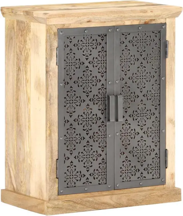 Alt view image 7 of 17 - vidaXL Sideboard Buffet Cabinet Console Table with Steel Doors Solid Wood Mango