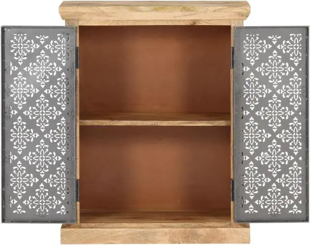 Alt view image 10 of 17 - vidaXL Sideboard Buffet Cabinet Console Table with Steel Doors Solid Wood Mango