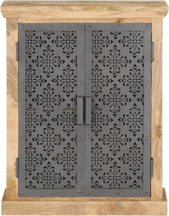 Alt view image 9 of 17 - vidaXL Sideboard Buffet Cabinet Console Table with Steel Doors Solid Wood Mango