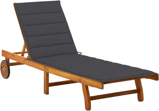 Main image of vidaXL Patio Sun Lounger with Cushion Solid Acacia Wood