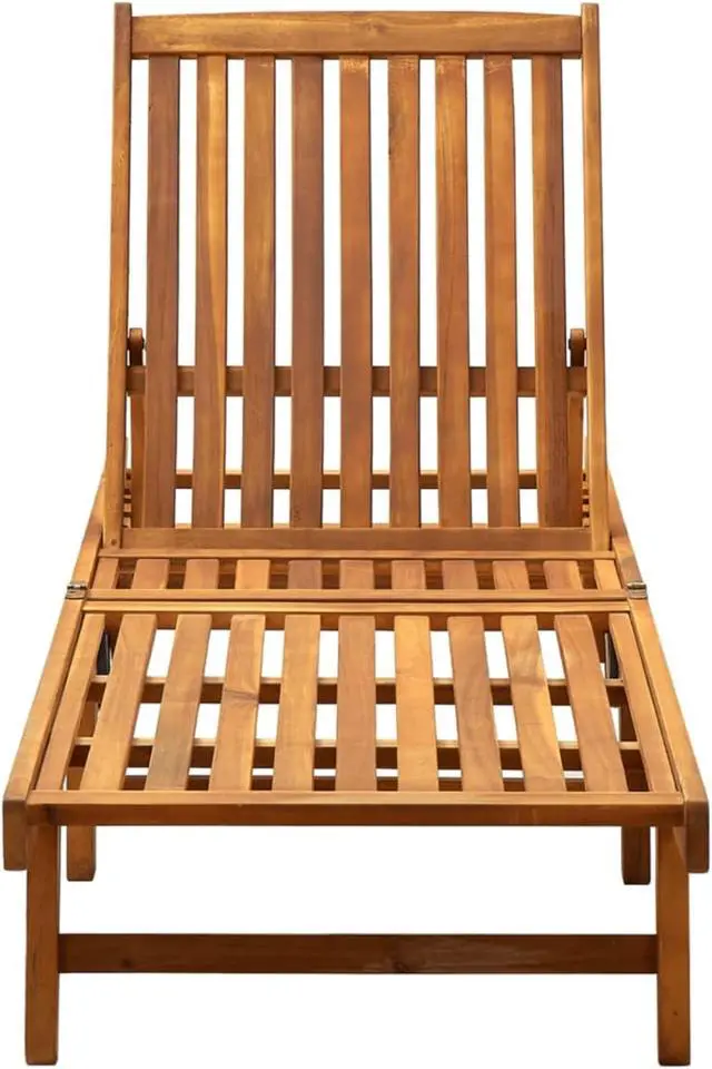 Alt view image 3 of 13 - vidaXL Patio Sun Lounger with Cushion Solid Acacia Wood