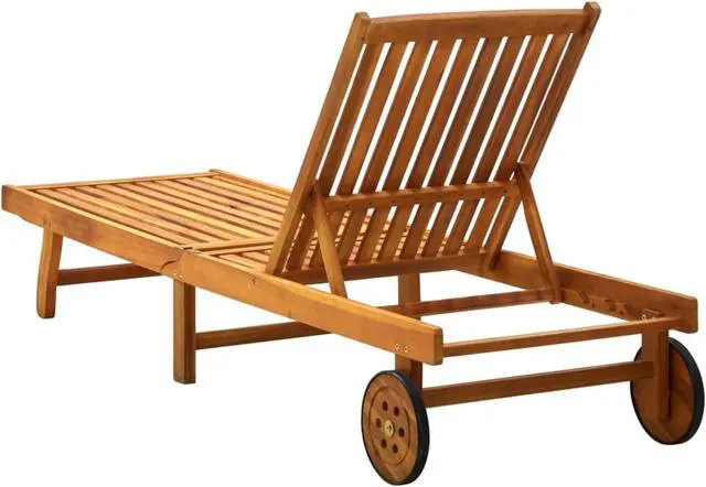 Alt view image 4 of 13 - vidaXL Patio Sun Lounger with Cushion Solid Acacia Wood