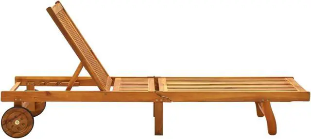 Alt view image 5 of 13 - vidaXL Patio Sun Lounger with Cushion Solid Acacia Wood