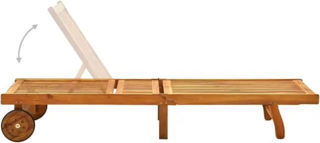 Alt view image 6 of 13 - vidaXL Patio Sun Lounger with Cushion Solid Acacia Wood