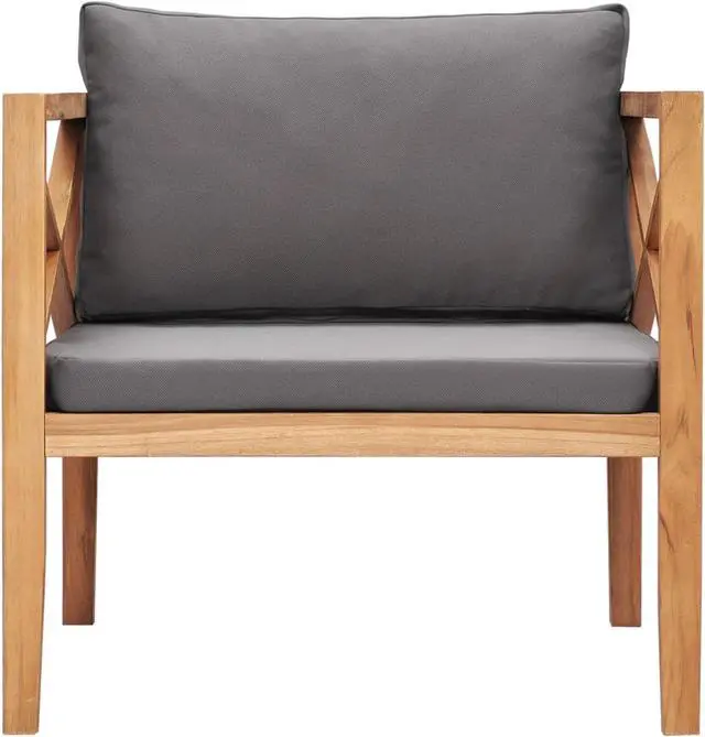 Alt view image 9 of 18 - vidaXL Patio Chair Outdoor Furniture with Dark Gray Cushions Solid Wood Teak