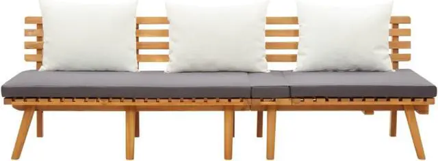 Alt view image 2 of 12 - vidaXL Day Bed 78.7"x25.6" Solid Acacia Wood