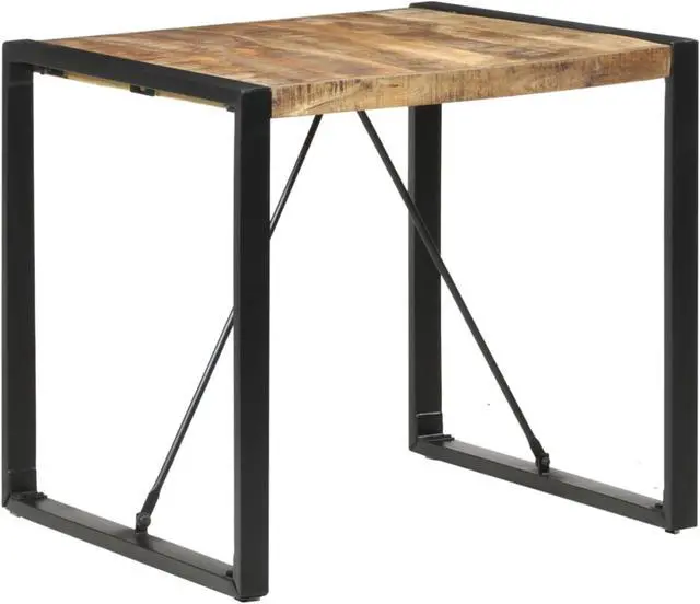 Alt view image 6 of 13 - vidaXL Dining Table 31.5"x31.5"x29.5" Rough Mango Wood