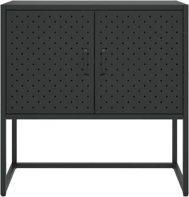 Alt view image 13 of 18 - vidaXL Sideboard Black 29.5" Steel Home Storage Cabinet Side Table Furniture
