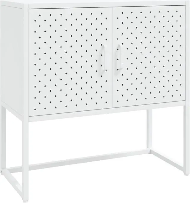 Alt view image 9 of 18 - vidaXL Sideboard White 29.5" Steel Home Storage Cabinet Side Table Furniture