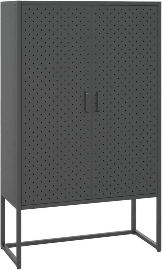 Alt view image 9 of 18 - vidaXL Highboard Anthracite Steel Living Room Storage High Cabinet Furniture