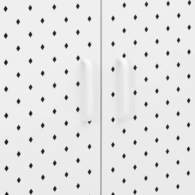 Alt view image 11 of 17 - vidaXL Highboard Side Cabinet Storage File Cabinet for Entryway White Steel