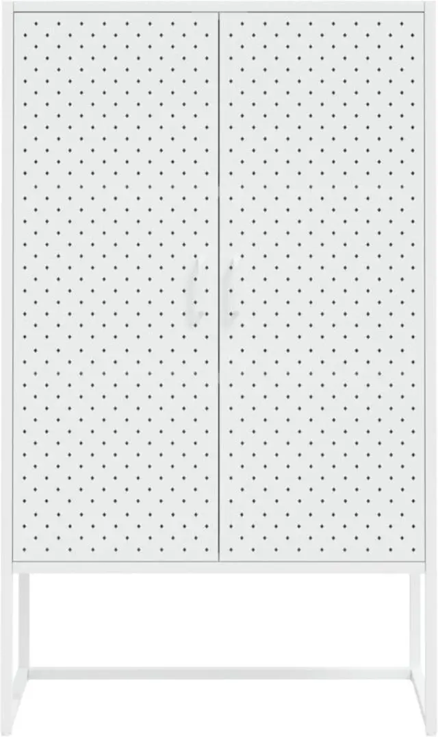 Alt view image 13 of 17 - vidaXL Highboard Side Cabinet Storage File Cabinet for Entryway White Steel