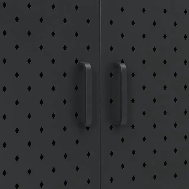 Alt view image 11 of 18 - vidaXL Highboard Black 39.4" Steel Living Room Storage High Cabinet Furniture
