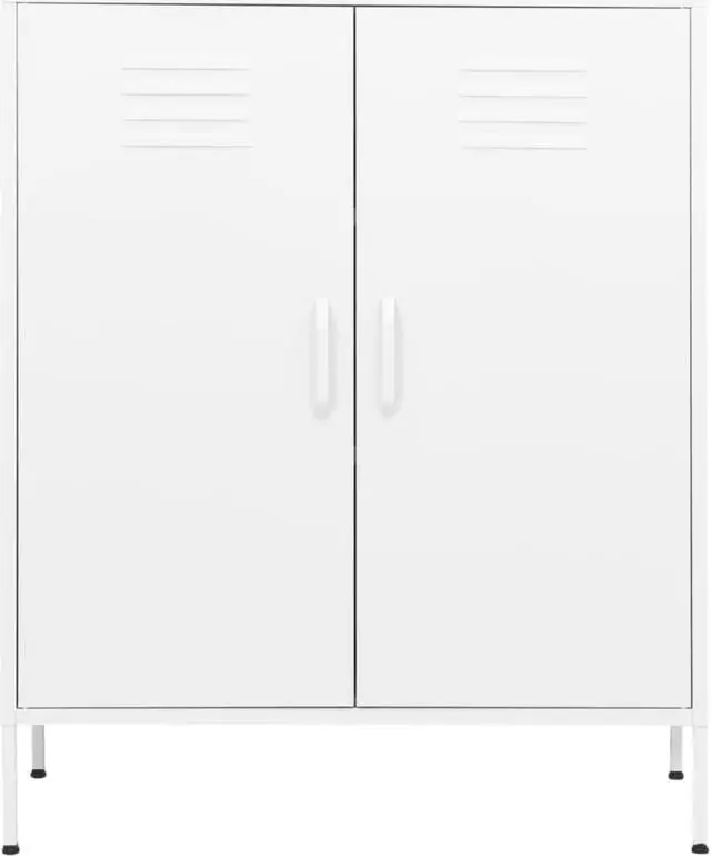 Alt view image 8 of 15 - vidaXL Storage Cabinet White 31.5"x13.8"x40" Steel