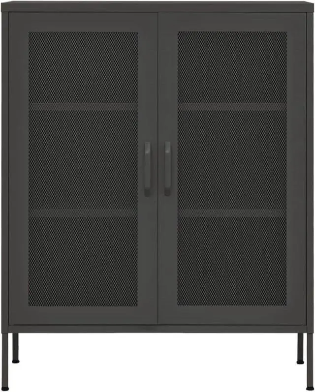 Alt view image 11 of 19 - vidaXL Storage Cabinet Anthracite 31.5" Steel Sideboard Side Cabinet Furniture
