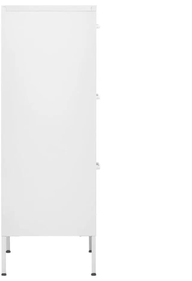 Alt view image 12 of 19 - vidaXL Storage Cabinet White 16.7" Steel Sideboard Side Cabinet Furniture