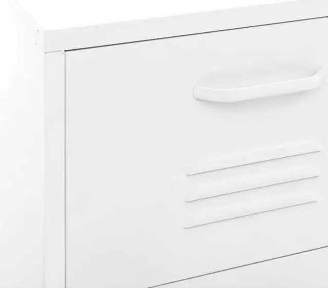 Alt view image 10 of 19 - vidaXL Storage Cabinet White 16.7" Steel Sideboard Side Cabinet Furniture